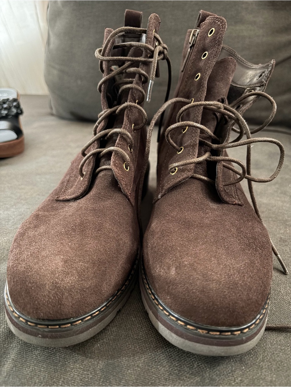 Women's Brown Suede Chukka Boots with Lace-Up Closure